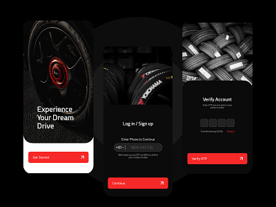 Prowheels UI Concept black black ui design figma design mechanic ui tyre app ui tyre service app ui ui ui design ux