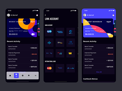 Mamoo Bank ui design