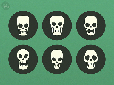 Skulls heytvm icons illustration skulls trevor van meter tvm vector
