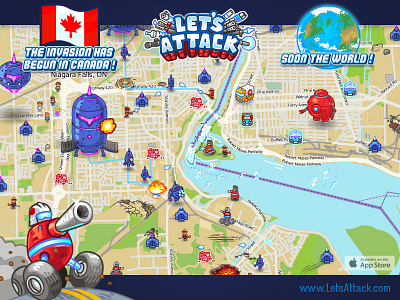 uhO Canada! boxofrobots game game art heytvm illustration ios lets attack tvm vector