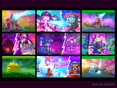 Some more screens from Let's attack boxofrobots game game art heytvm illustration ios lets attack tvm vector