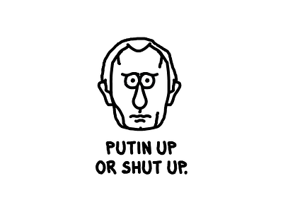 Putin Up black and white heytvm illustration putin
