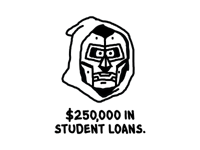 Doomed black and white doomed heytvm illustration student loans