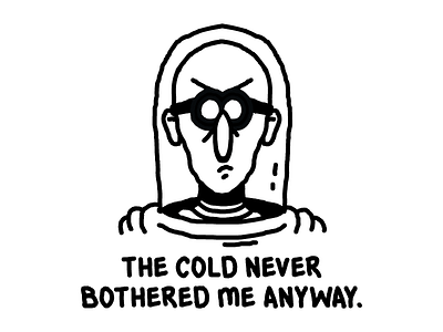 ColdChillin black and white coldchillin freeze frosty frozen heytvm illustration