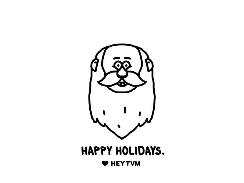 Happy Holidays animation black and white happy holidays heytvm illustration nose candy santa