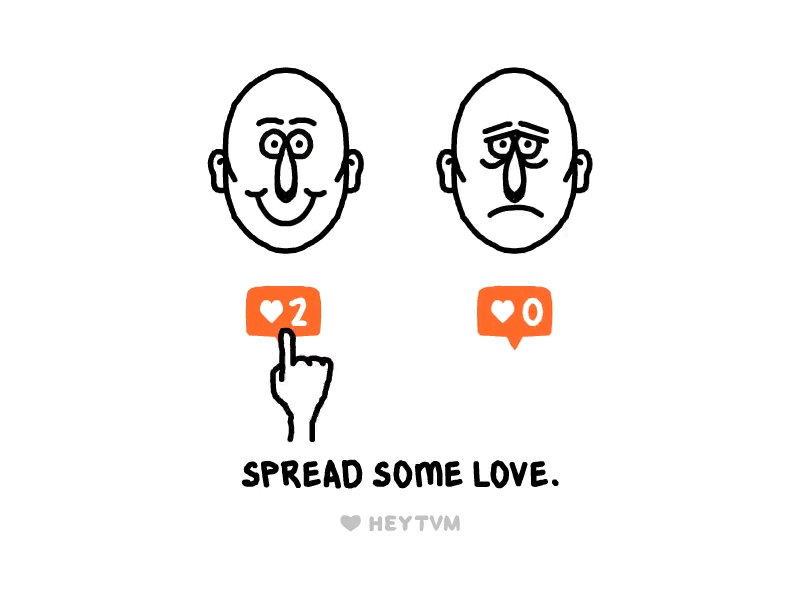 Spread some love black and white gif heytvm illustration love