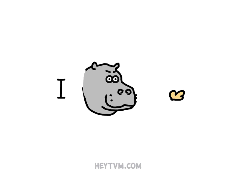 I Hippo : animation gif heytvm hippo illustration nom