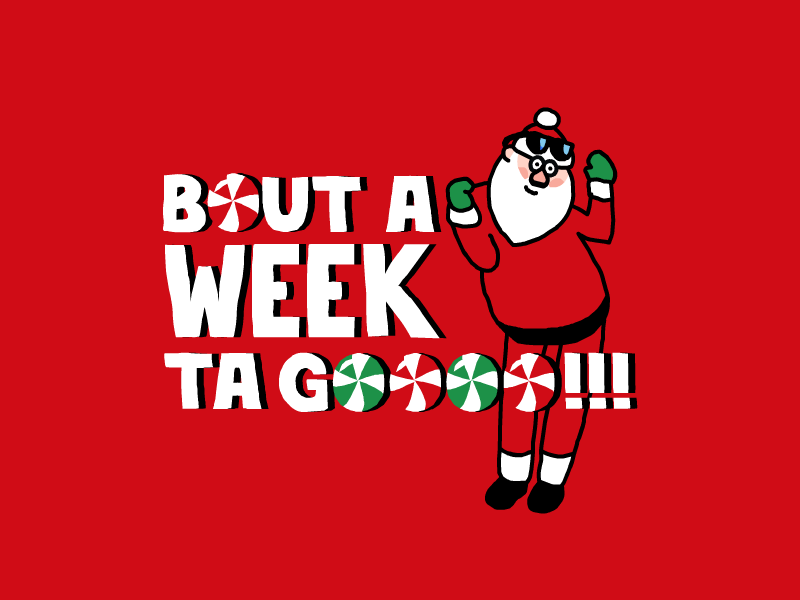Bout a week ta gooo!!! character christmas emoji heytvm holiday illustration santa santastic stickers vector