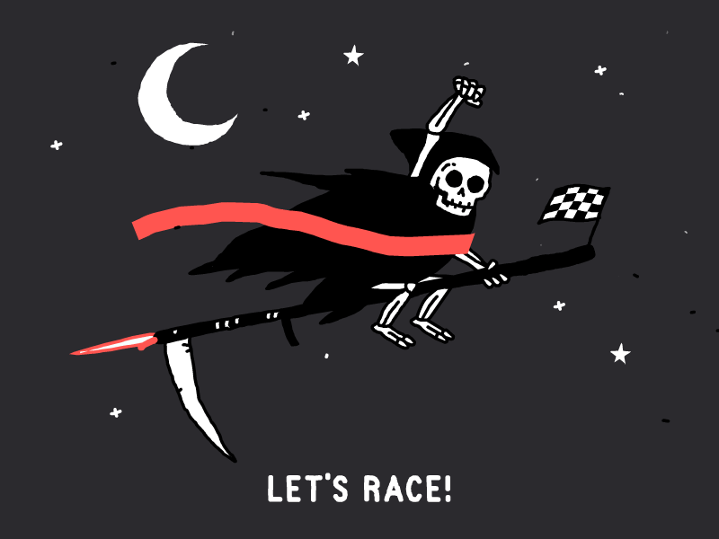 Let's Race animation gif heytvm illustration motion positive vibes race