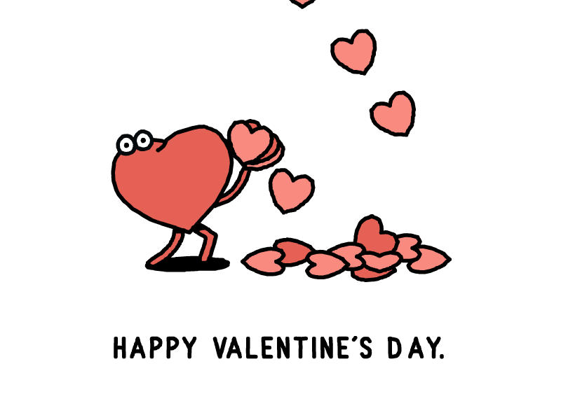 Happy Valentine's day animation character heytvm illustration love make it rain motion valentines day