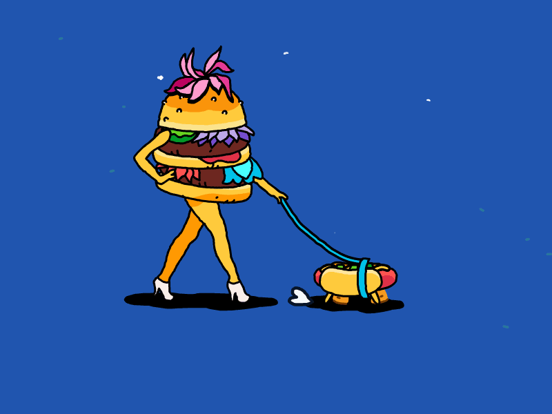 Be An Amazing Burger! animation emoji food gif hamburger heytvm hotdog illustration motion
