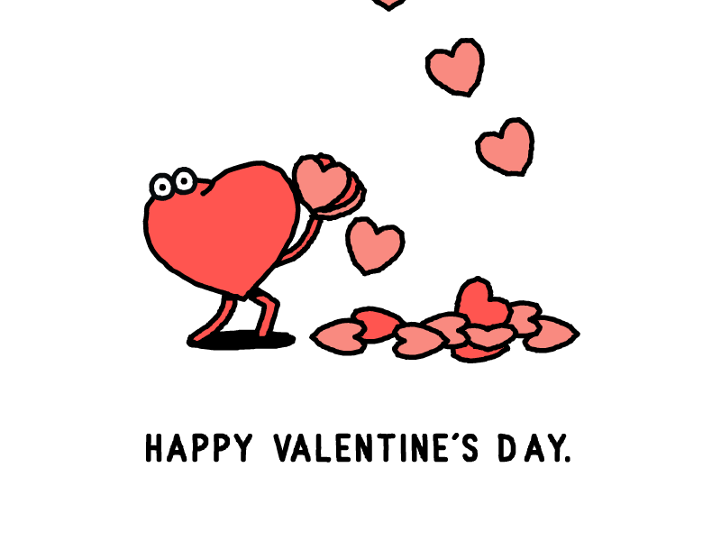 Happy Valentine's day animation emoji gif heytvm illustration love tvm valentine day
