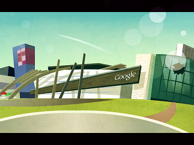 Google Campus austin google google campus illustration sxsw trevor van meter tvm