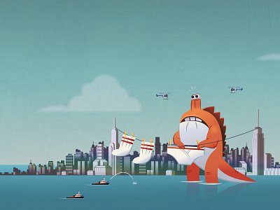 Google Jr city google illustration monster trevor van meter tvm