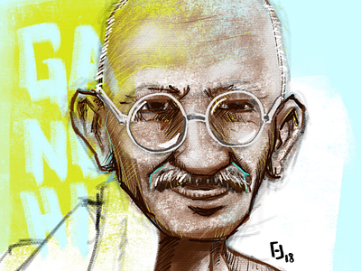 Gandhi digital illustration illustration procreate