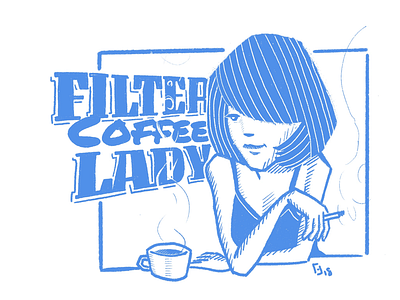 Filter Coffee Lady coffee digital illustration drawing procreate