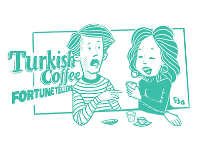 Turkish Coffee Fortune Tellers coffee digital illustration drawing procreate