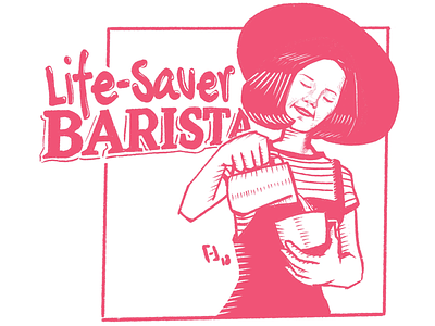 Life-Saver Barista coffee coffee shop digital illustration drawing illustration personal project procreate