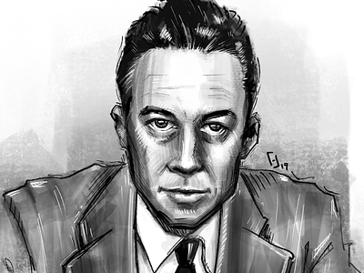 Albert Camus digital illustration illustration portrait procreate