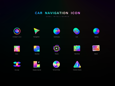 Car navigation icon colorful icon