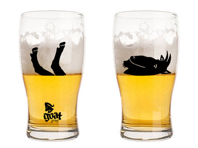 Goat Float Glass bar glass beer glass drink glass glass design glassware goat illustration