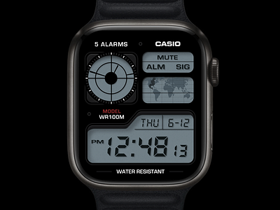 CASIO inspired watch-face analog clock apple casio clock digital clock map minimal skeumorphism skeuomorphic type watch watch face