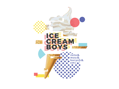 Ice Cream Boys Poster band colorful ice cream illustration music poster shapes