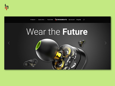website banner advertisement crossbeats design headphones hearphones uidesign web design websetbanner