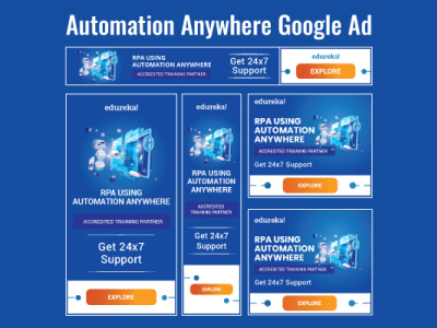 Automation Anywhere Google Responsive Ad advertisement branding e learning graphic design