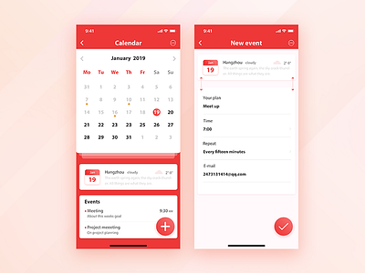 Calendar ui ux design