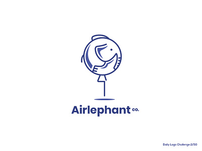 Airlephant balloon balloon logo design elephant elephant logo logo minimal stroke
