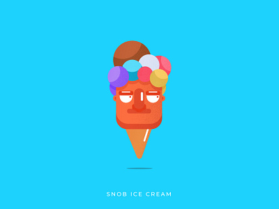 Snob Ice Cream design flat illustration logo vector