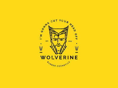Wolverine The Barber barber barber logo flat logan logo minimal stroke typography vector wolverine
