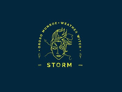 Weather Witch design flat logo minimal storm stroke