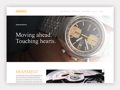 Seiko Landing page Mockup design ui ux watches website