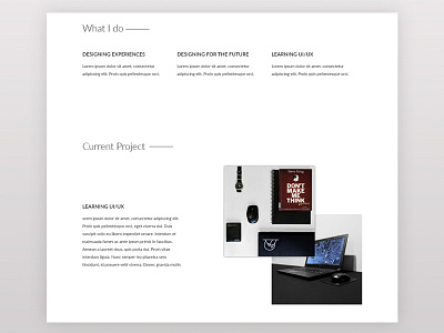 Portfolio Site Part 2: About me, Current Project adobe design ui ux webdesign xd
