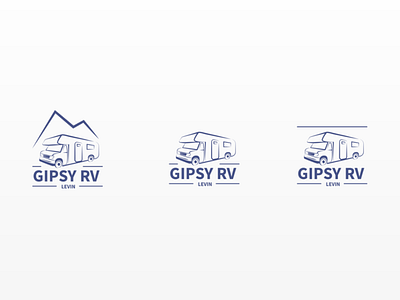 GIPSY RV Centre - Logo Iterations blue caravan design illustration logo rv