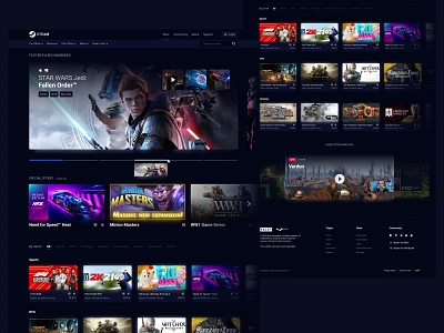 Steam - Valve Corporation app concept debut design epicgames follow fortnite games gaming like modern online product design starwars steam ui ux website