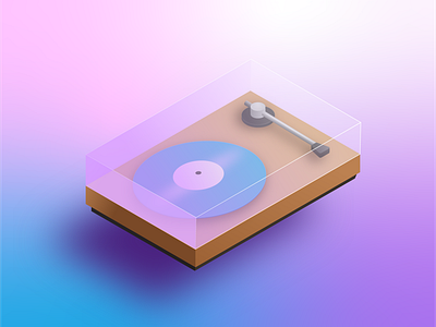 Let the Music Play 🎵 80s gradient icon illustration isometric isometric art isometric illustration music record record player retro synthwave vintage vinyl