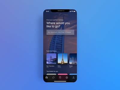 Travel App Preview app concept ios iphone x landing page travel travel app ui ux
