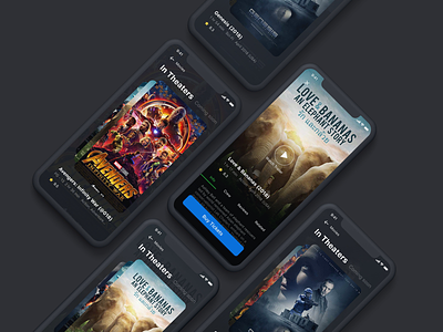 Movies App Concept booking concept interaction invision studio iphonex mockup movies movies app tickets ui