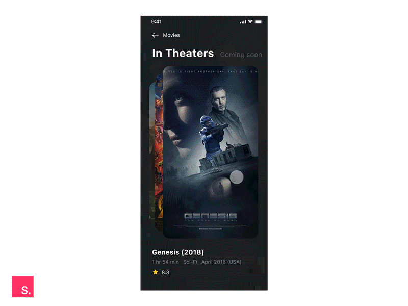 Movies App Interaction - InVision Studio animation cards design interaction invision iphonex motion movies studio