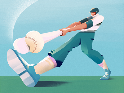Home Run baseball baseball bat illustration illustrations perspective procreate vector vector illustration