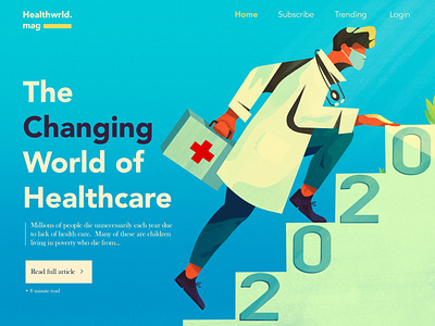 Healthcare 2020 branding character covid doctor illustration landing page landing page design landing page ui medical typography ui ux website website concept