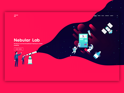 Nebular Lab Home flat design graphic design illustration ui ux webdeisgn