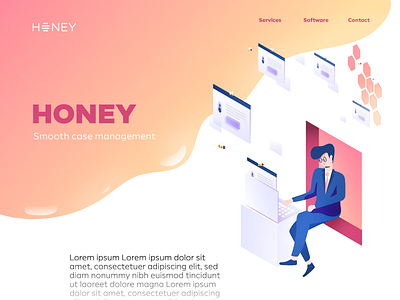 Landing page colors flat design illustration web design