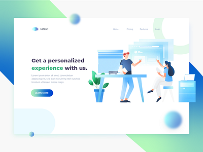 Custom Experience app branding colors design hero area illustration landing page logo meeting ui ux vector web webdesign website