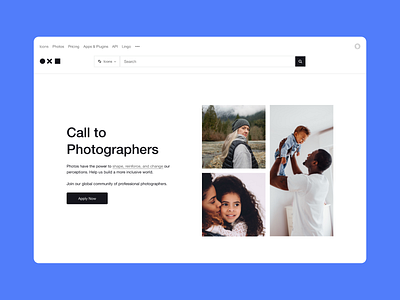 Become a Photographer Landing Page for Noun Project