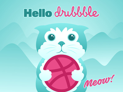 Hello Dribbble! cat cats cute debut hello dribbble thank you thanks