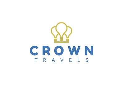 Crown Logo balloon branding crown design flat logo typography